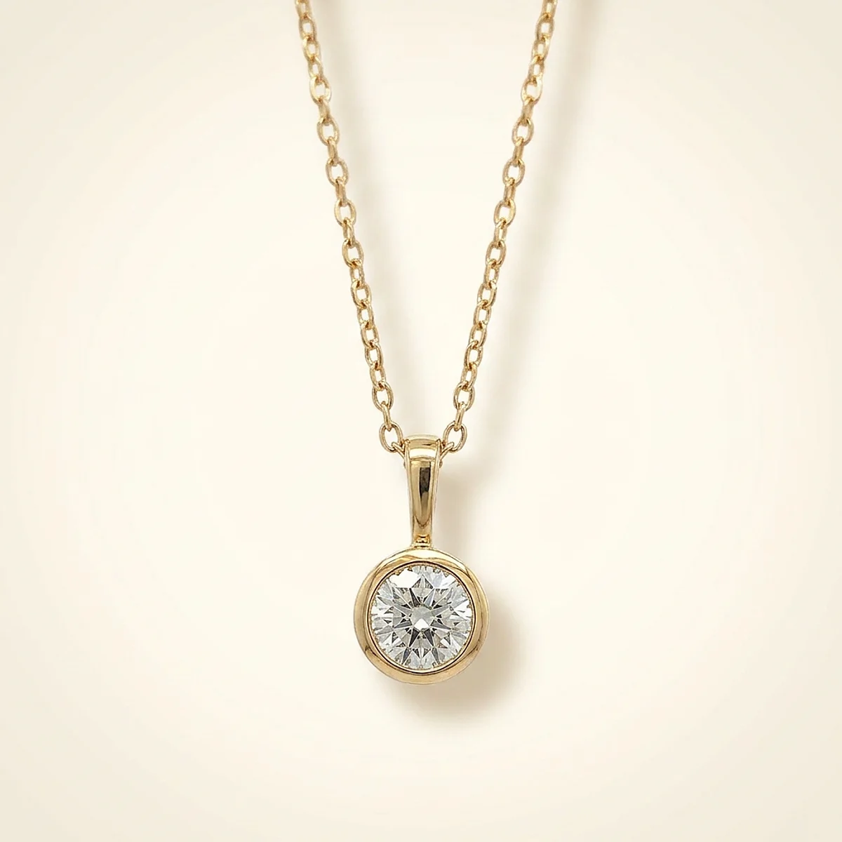 A .4ct colorless round diamond on a yellow gold necklace, custom-designed by Eterneva to honor the remarkable Manny.