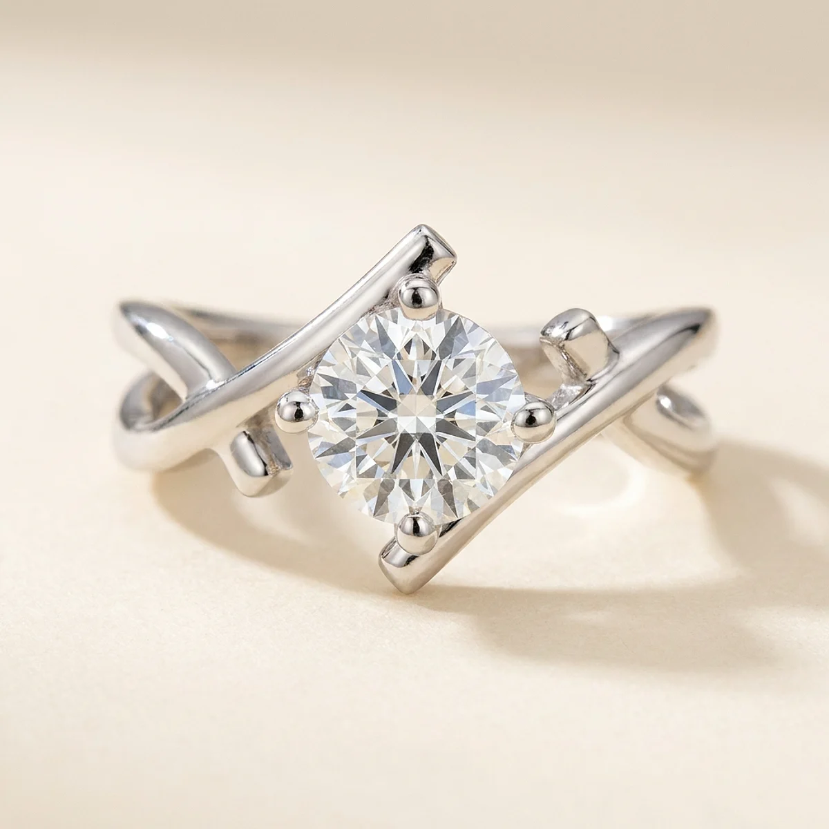 A 1ct colorless round diamond on a white gold ring, custom-designed by Eterneva to honor the remarkable Christion.