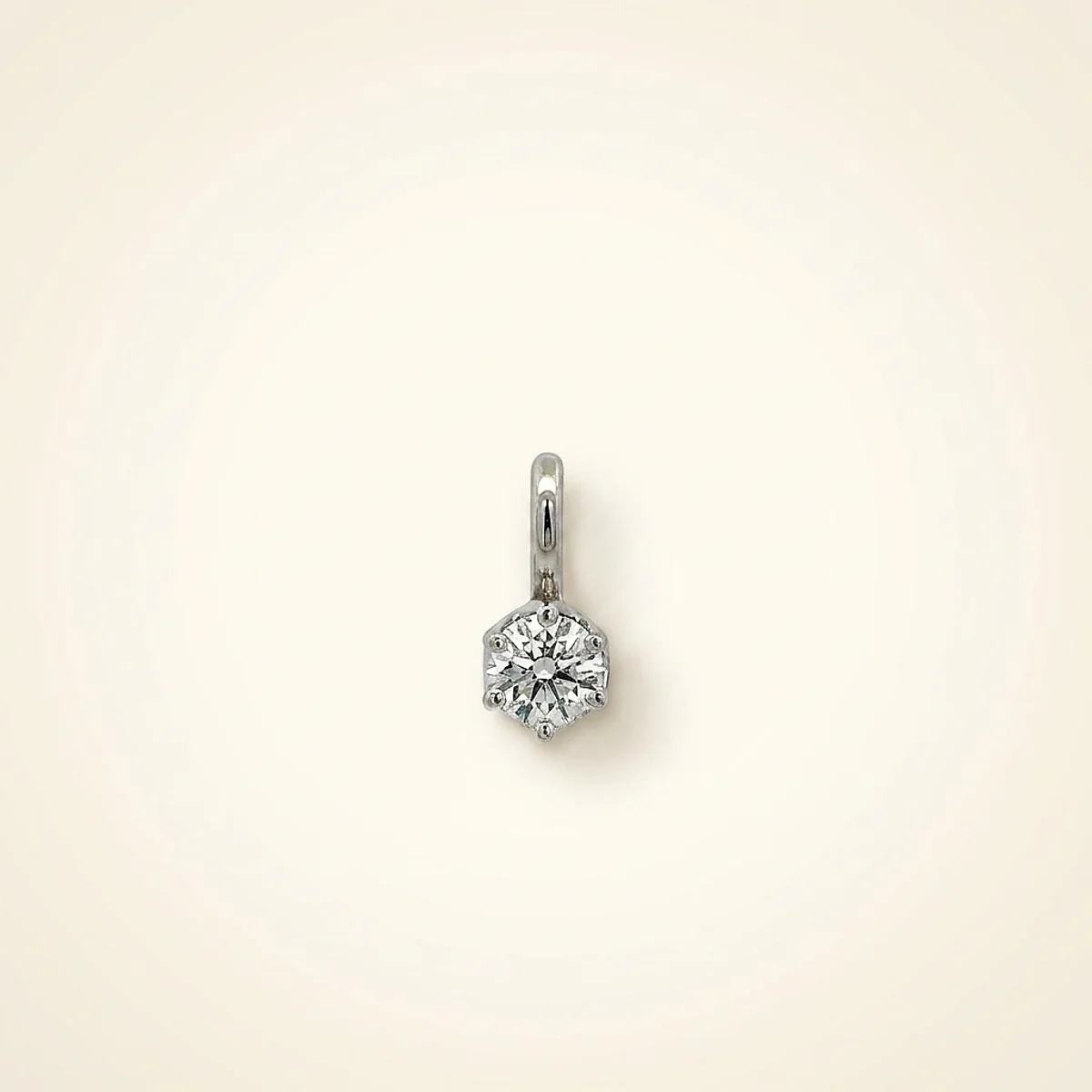 A .25ct colorless round diamond on a white gold pendant, custom-designed by Eterneva to honor the remarkable Terry.