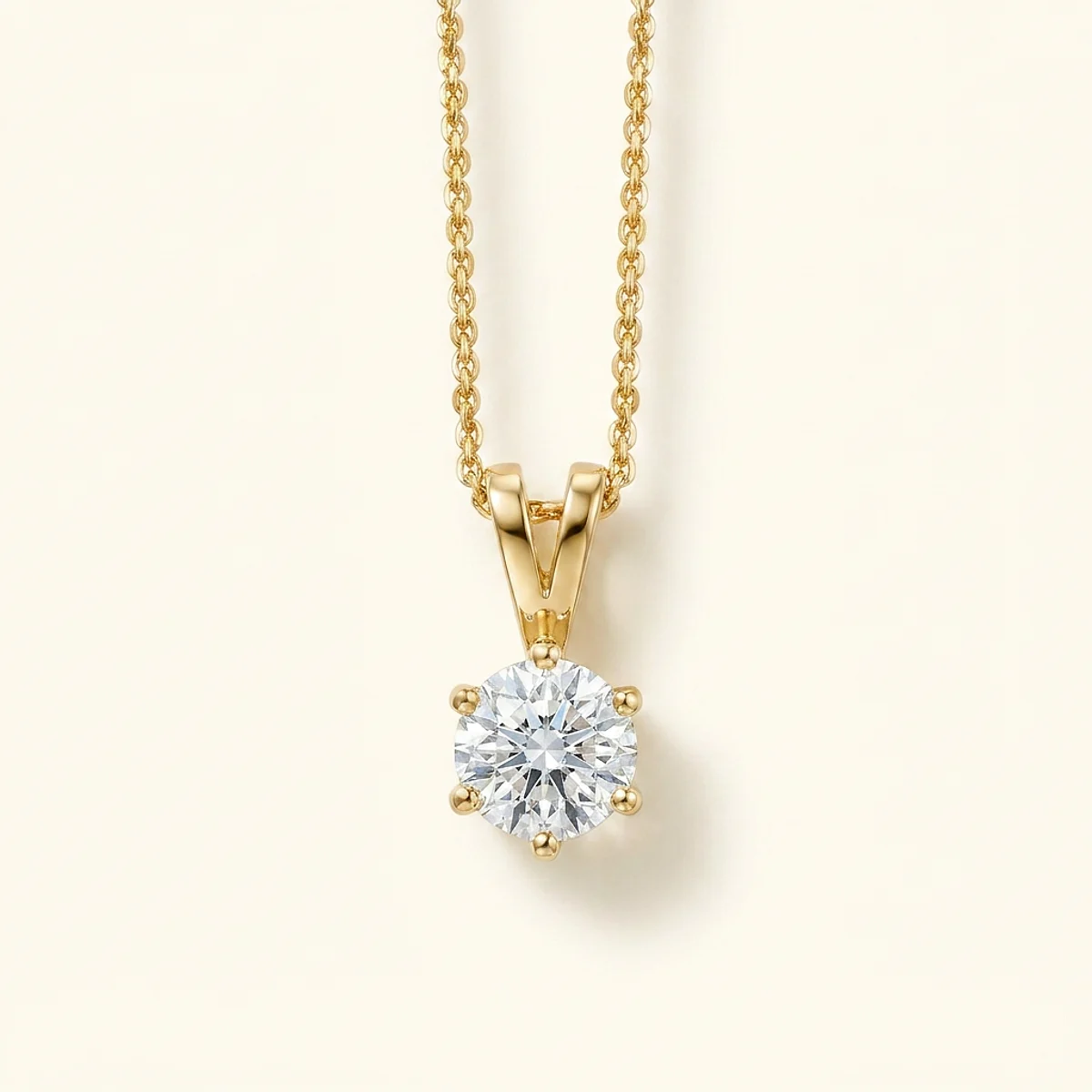 A .75ct colorless round diamond on a yellow gold pendant, custom-designed by Eterneva to honor the remarkable Kenny.