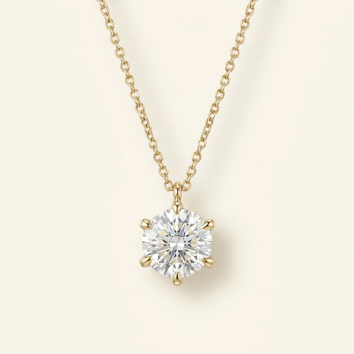 A .75ct colorless round diamond on a yellow gold necklace, custom-designed by Eterneva to honor the remarkable Steve.