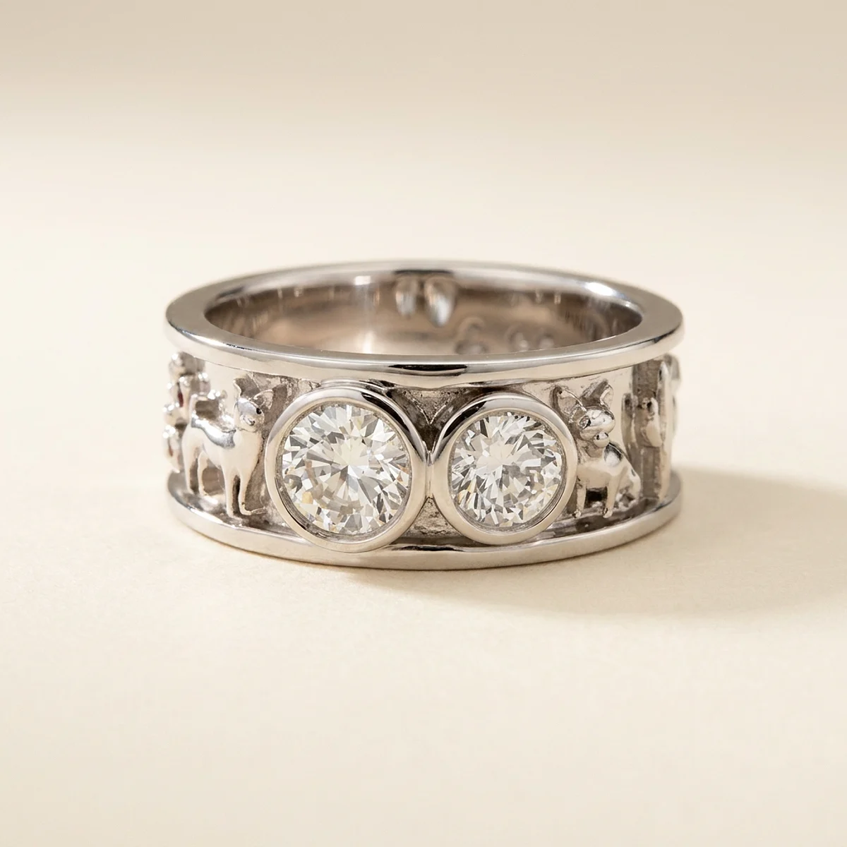 A .4ct colorless round diamond on a white gold ring, custom-designed by Eterneva to honor the remarkable Maximus.