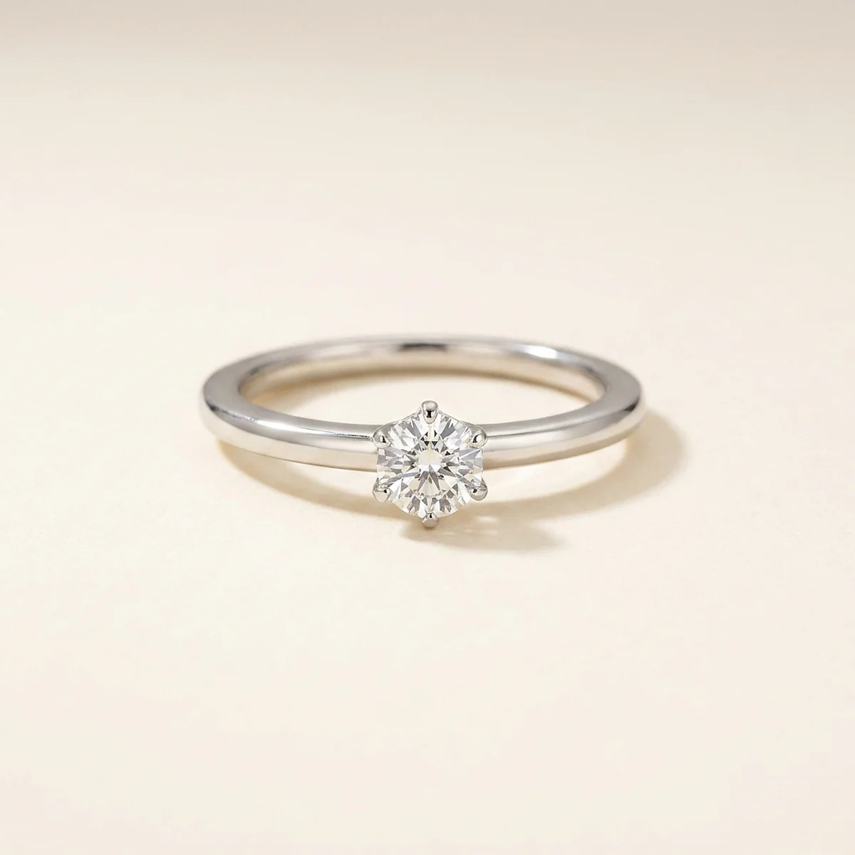 A .15ct colorless round diamond on a white gold ring, custom-designed by Eterneva to honor the remarkable Loki.