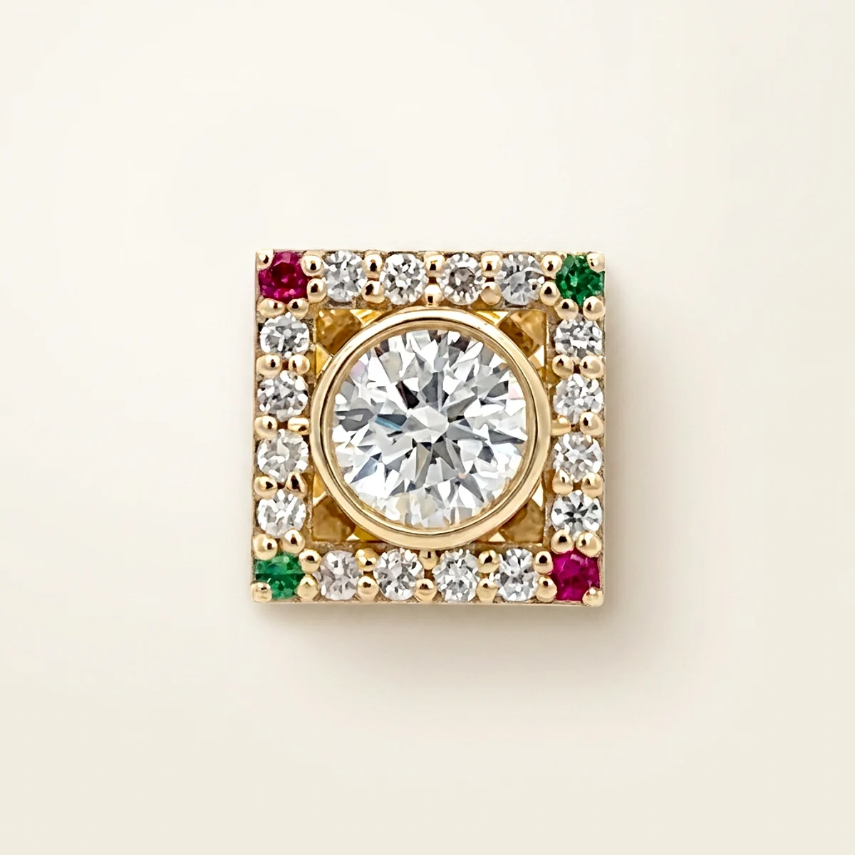 A .75ct colorless round diamond on a yellow gold other, custom-designed by Eterneva to honor the remarkable Judith.