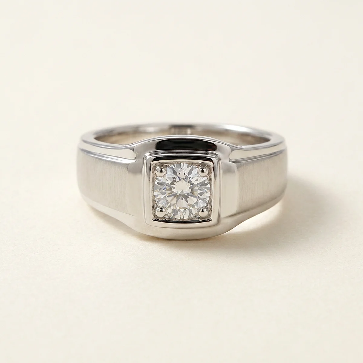 A .75ct colorless round diamond on a white gold ring, custom-designed by Eterneva to honor the remarkable Cara.