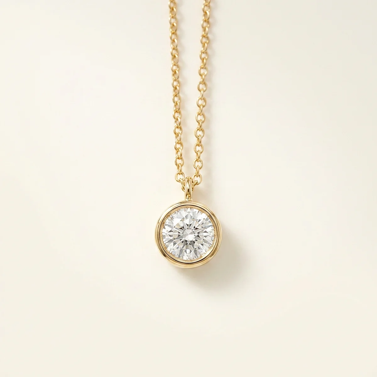 A .75ct colorless round diamond on a yellow gold necklace, custom-designed by Eterneva to honor the remarkable Steve.