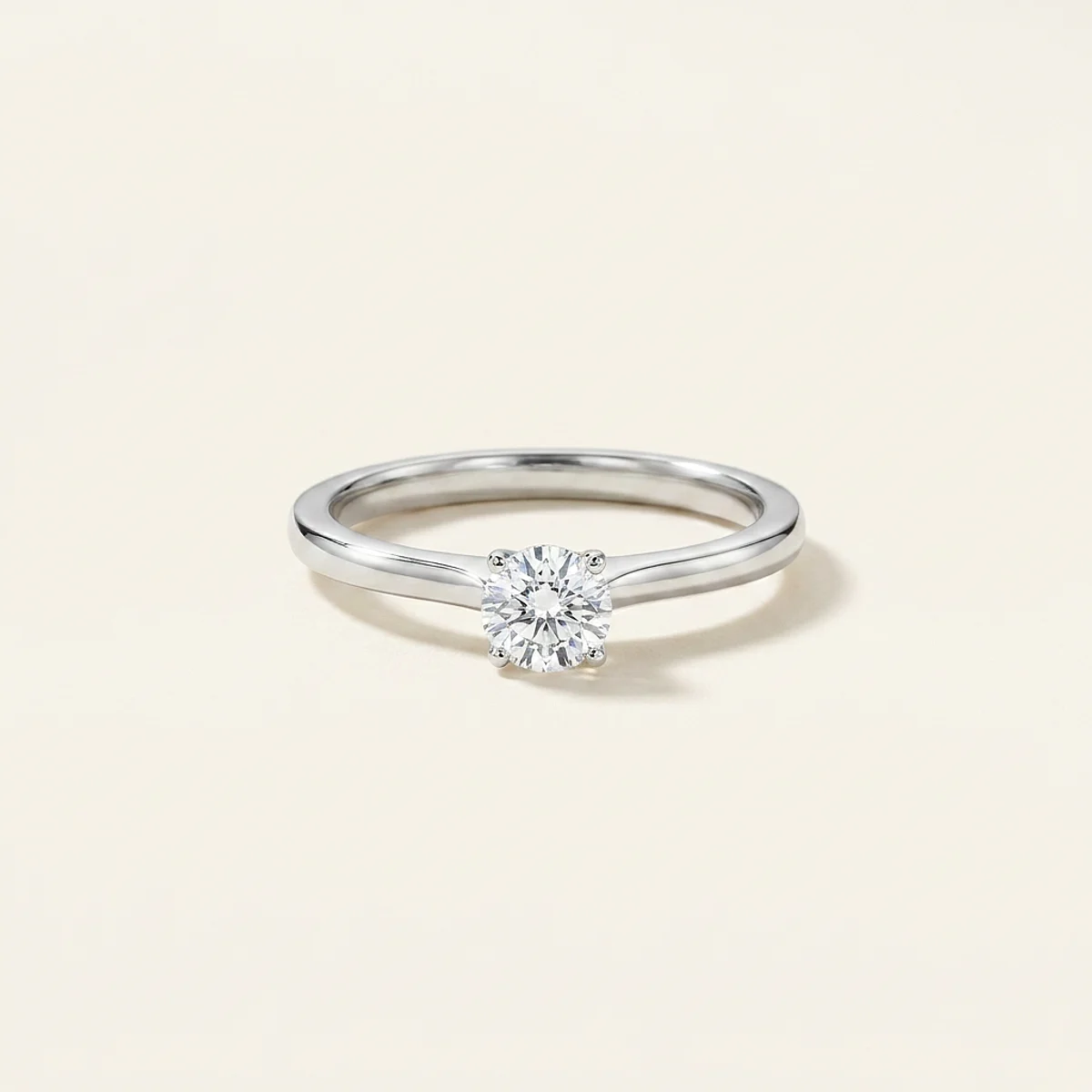 A .25ct colorless round diamond on a white gold ring, custom-designed by Eterneva to honor the remarkable Sadiebear.