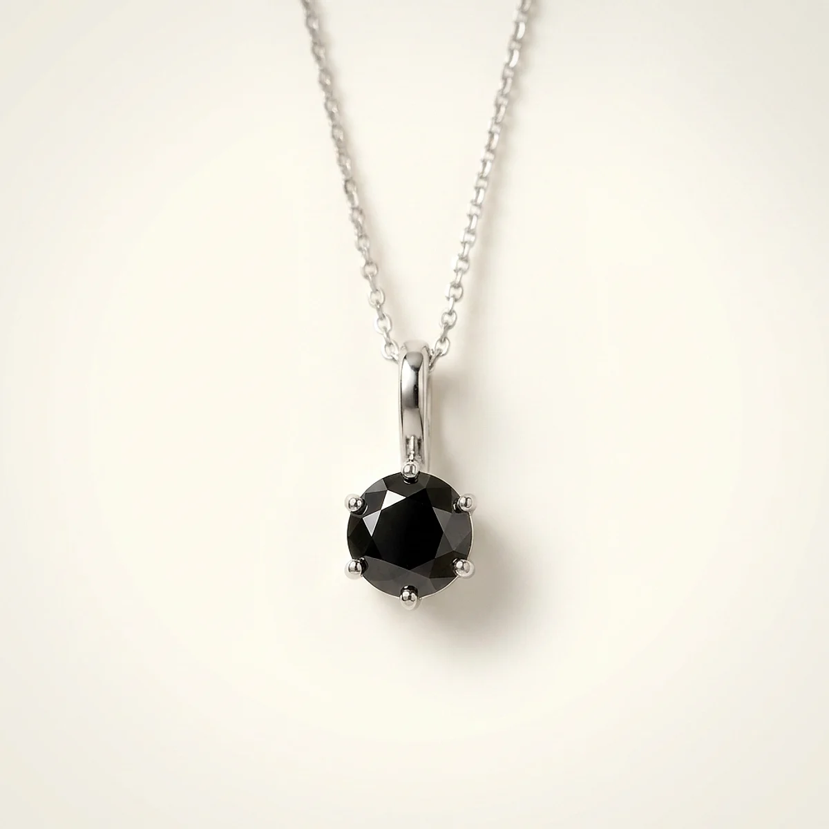 A .4ct black round diamond on a white gold pendant, custom-designed by Eterneva to honor the remarkable Patrick.
