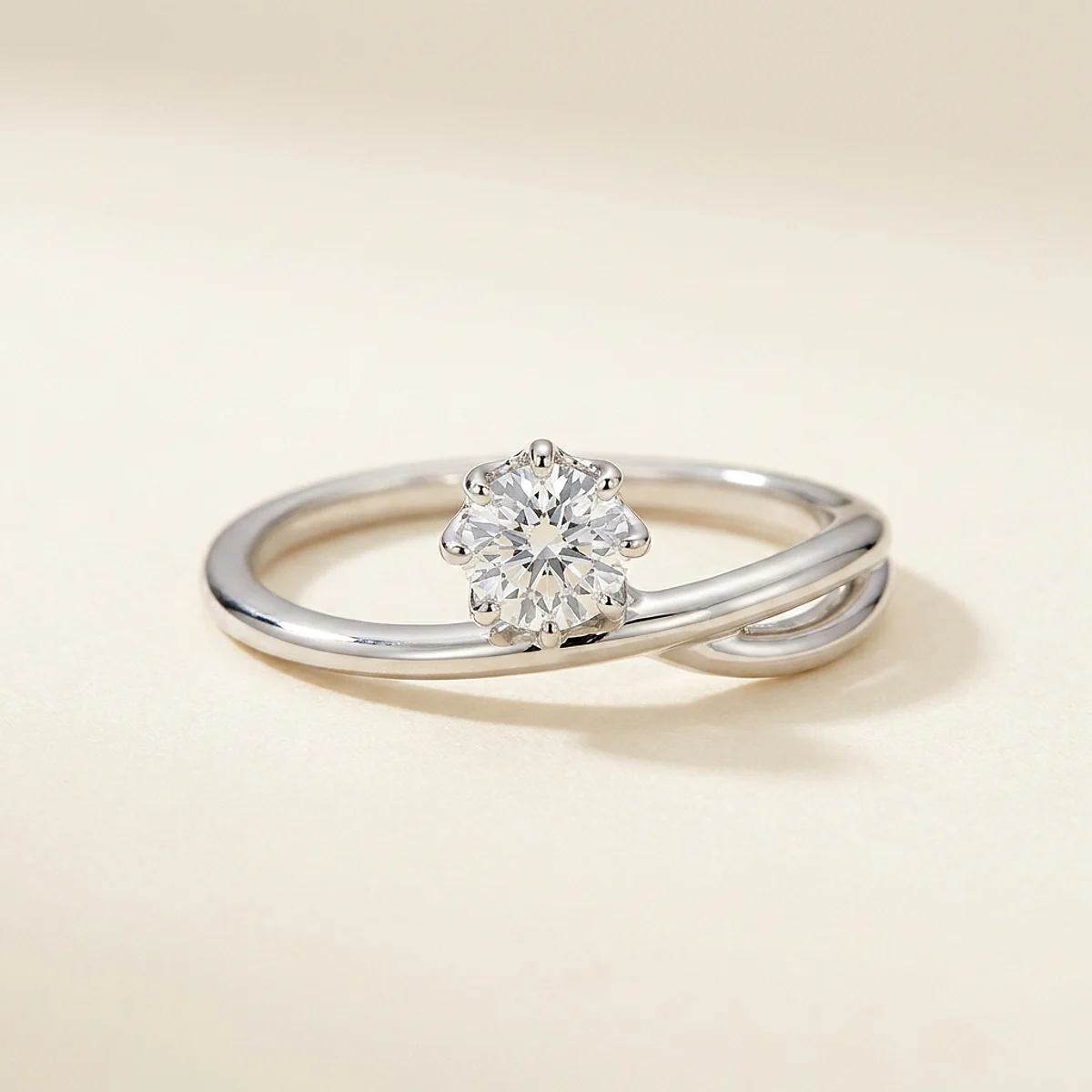 A .5ct colorless round diamond on a white gold ring, custom-designed by Eterneva to honor the remarkable Jim.