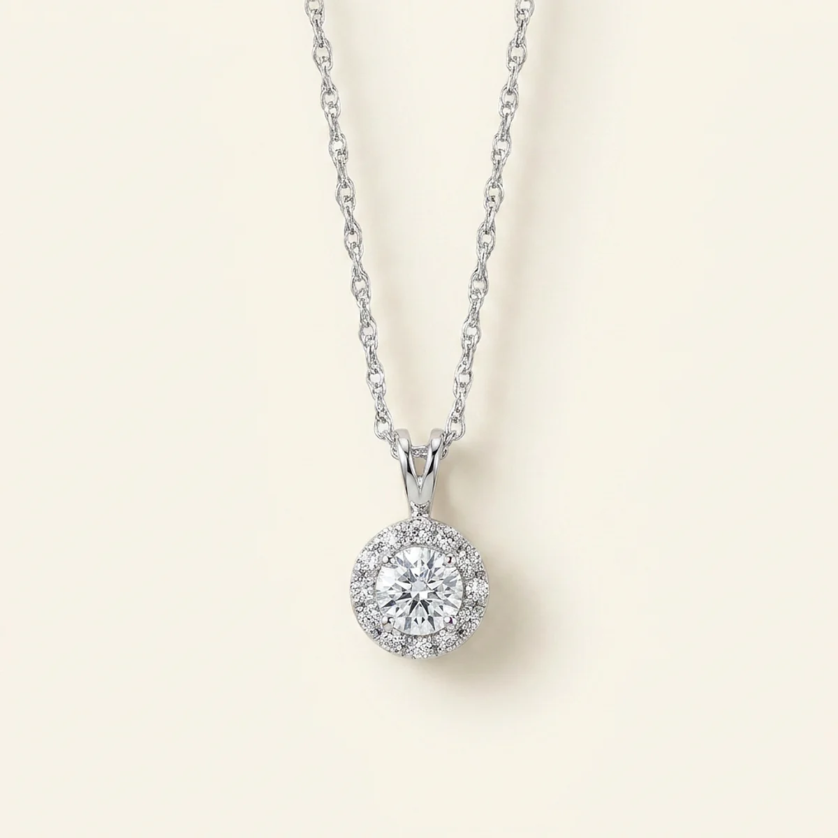 A .25ct colorless round diamond on a white gold pendant, custom-designed by Eterneva to honor the remarkable Don.