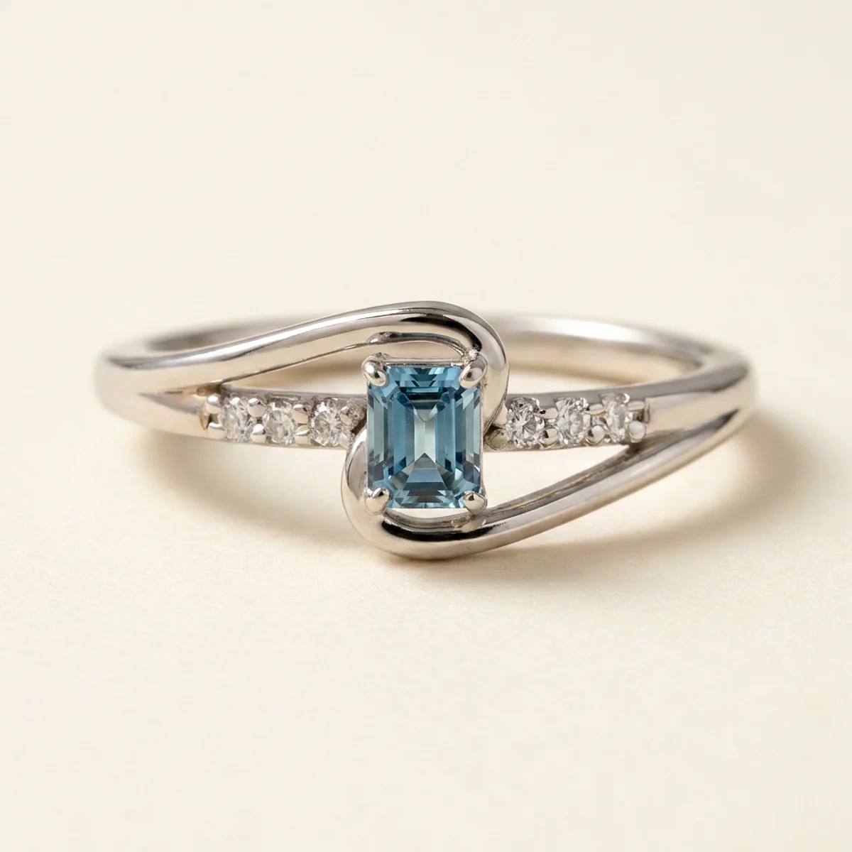 A .25ct blue emerald diamond on a white gold ring, custom-designed by Eterneva to honor the remarkable John.