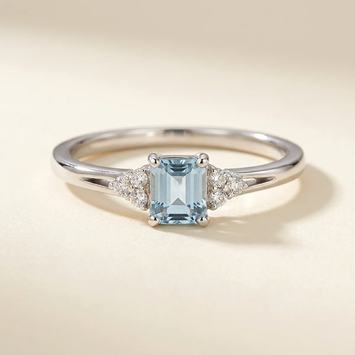 A .25ct blue emerald diamond on a white gold ring, custom-designed by Eterneva to honor the remarkable John.