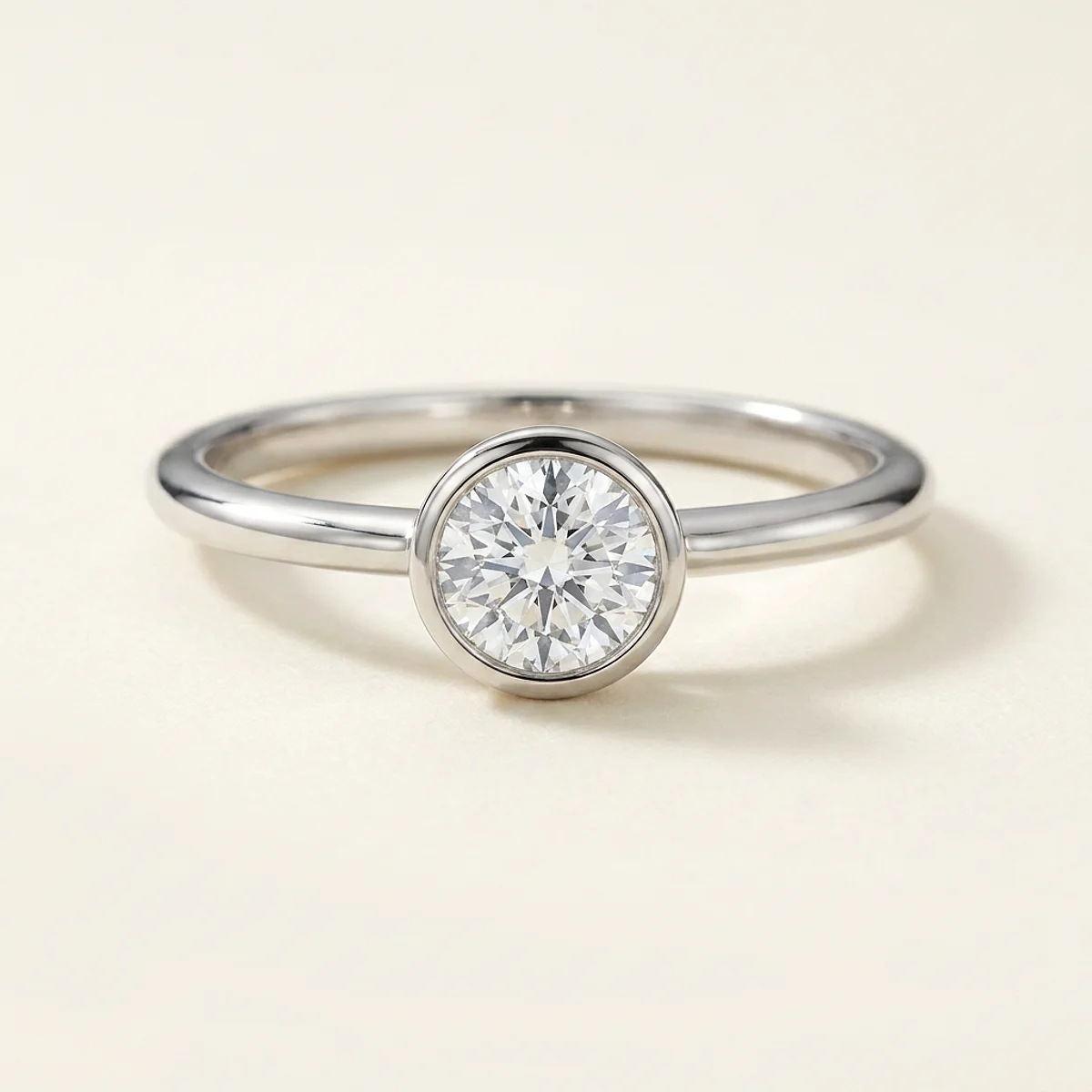 A .5ct colorless round diamond on a white gold ring, custom-designed by Eterneva to honor the remarkable Israel.