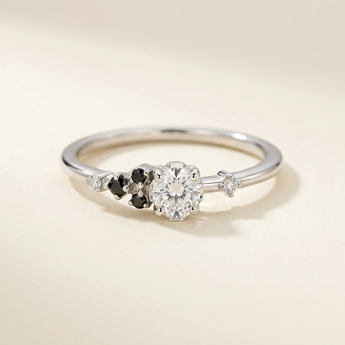 A .5ct colorless square radiant diamond on a white gold ring, custom-designed by Eterneva to honor the remarkable Griffin.