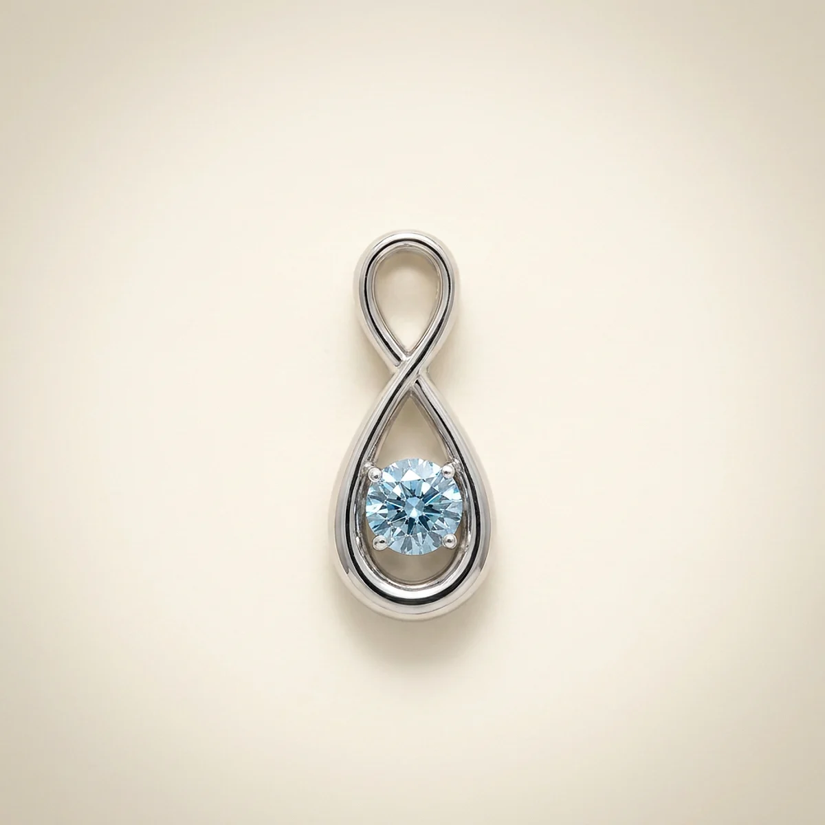 A .4ct blue round diamond on a white gold pendant, custom-designed by Eterneva to honor the remarkable Robert.