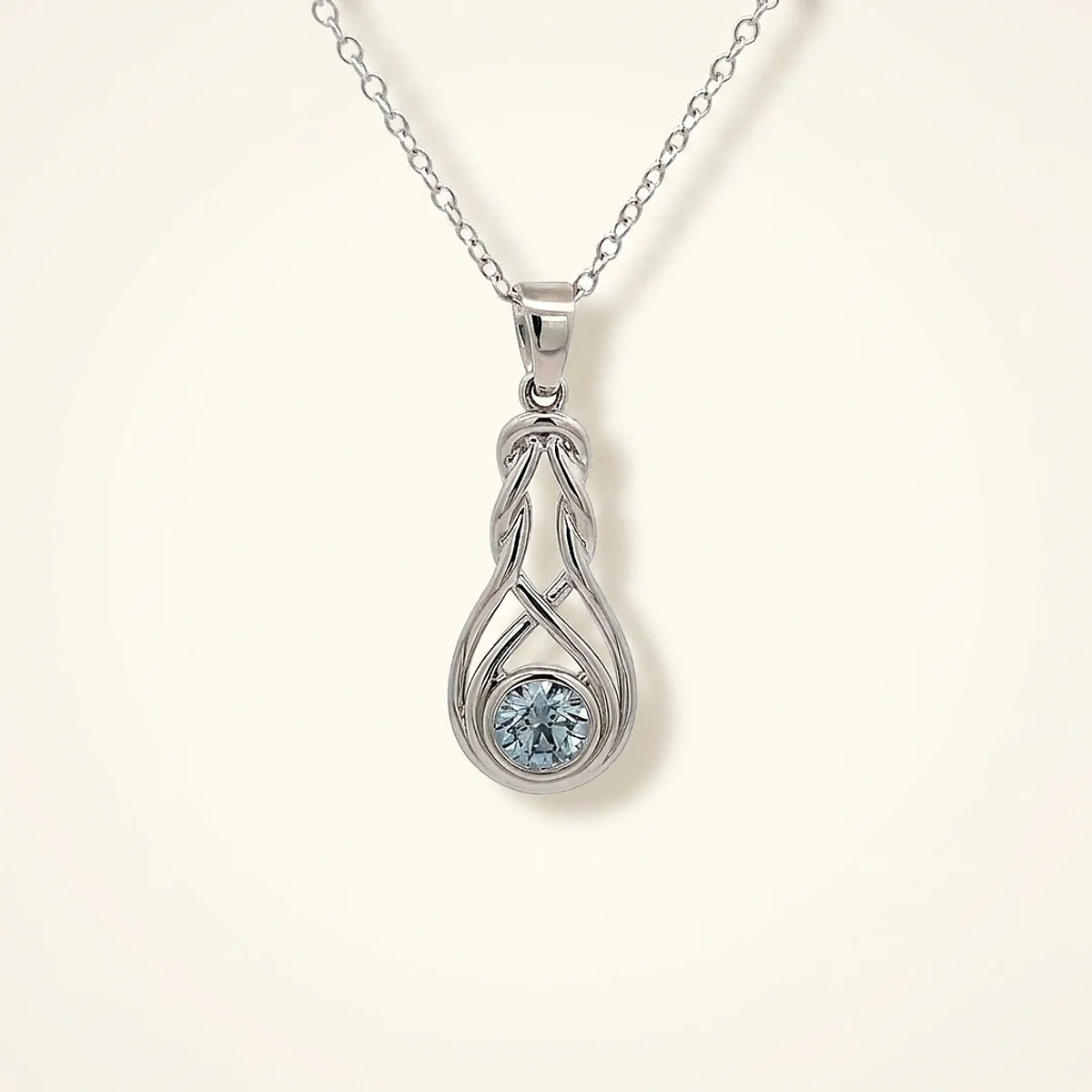 A .5ct blue round diamond on a platinum pendant, custom-designed by Eterneva to honor the remarkable Blake.