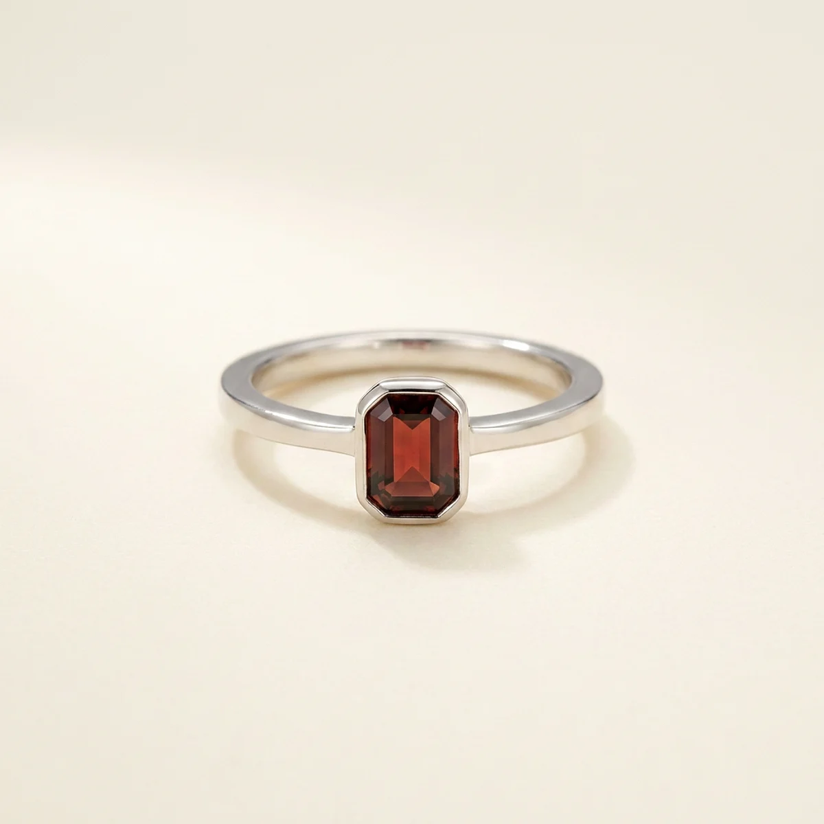A .5ct red emerald diamond on a white gold ring, custom-designed by Eterneva to honor the remarkable Maison.