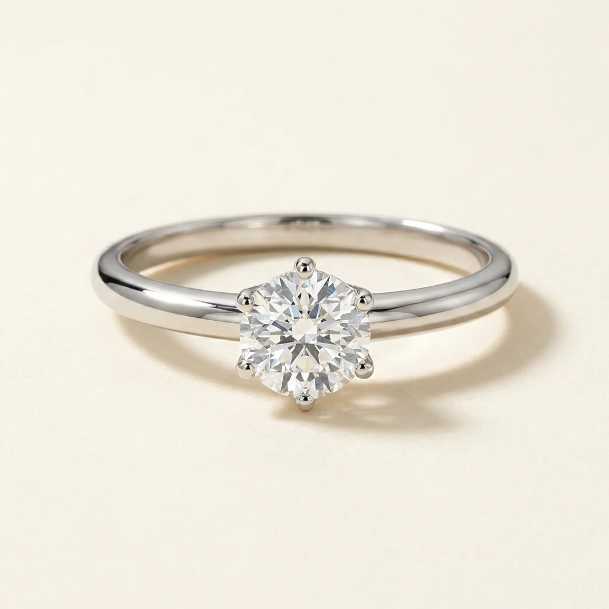 A .5ct colorless round diamond on a white gold ring, custom-designed by Eterneva to honor the remarkable Mark.