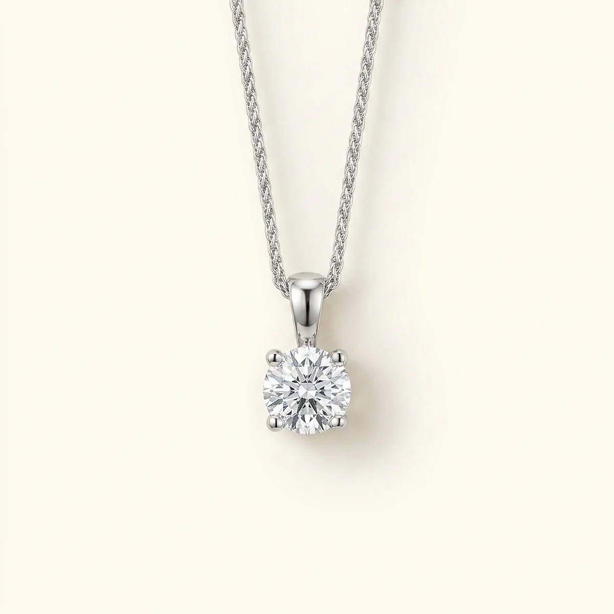 A .5ct colorless round diamond on a white gold pendant, custom-designed by Eterneva to honor the remarkable Charles.