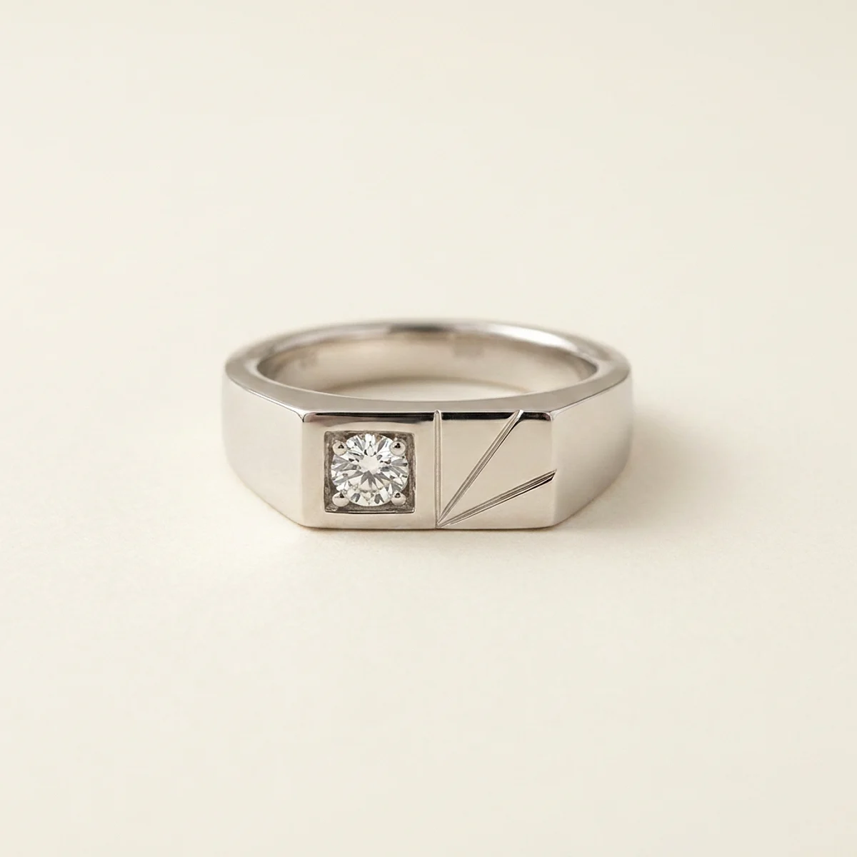 A .4ct colorless round diamond on a white gold ring, custom-designed by Eterneva to honor the remarkable Roxanne.
