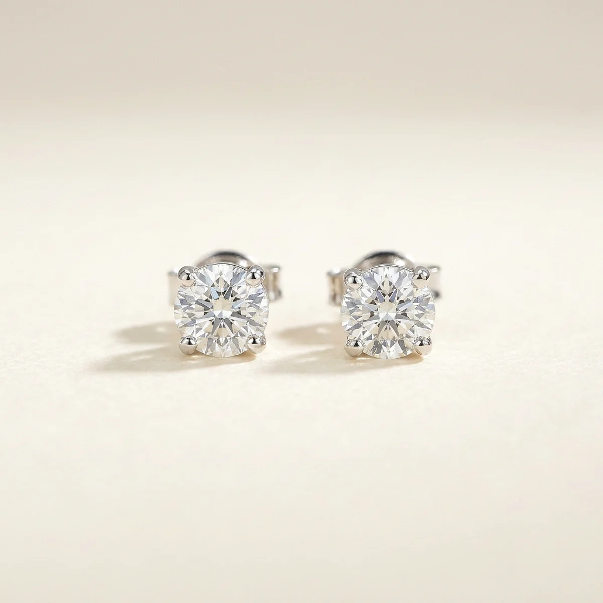 A .25ct colorless round diamond on platinum earrings, custom-designed by Eterneva to honor the remarkable Alexis.