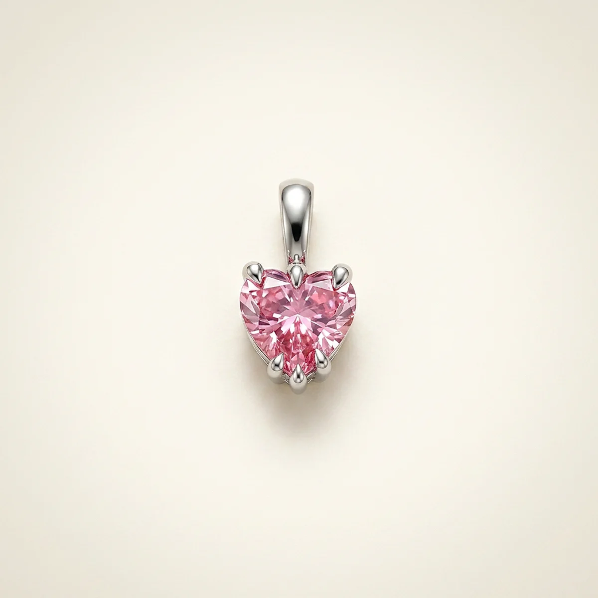 A .5ct pink heart diamond on a platinum pendant, custom-designed by Eterneva to honor the remarkable Michelle.