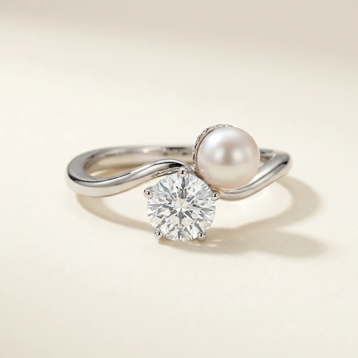 A .75ct colorless round diamond on a white gold ring, custom-designed by Eterneva to honor the remarkable Yolanda.