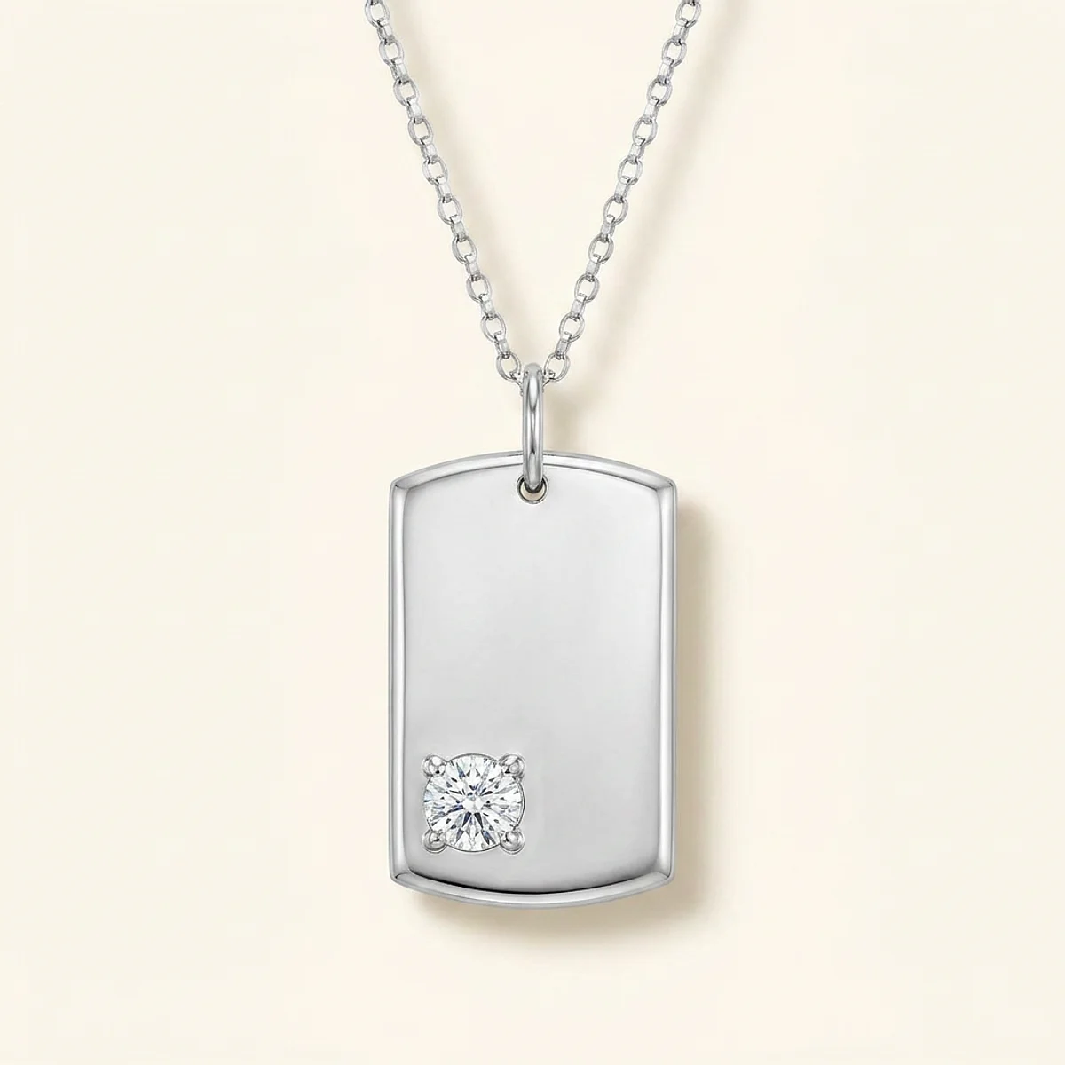 A .5ct colorless round diamond on a white gold pendant, custom-designed by Eterneva to honor the remarkable Jon.