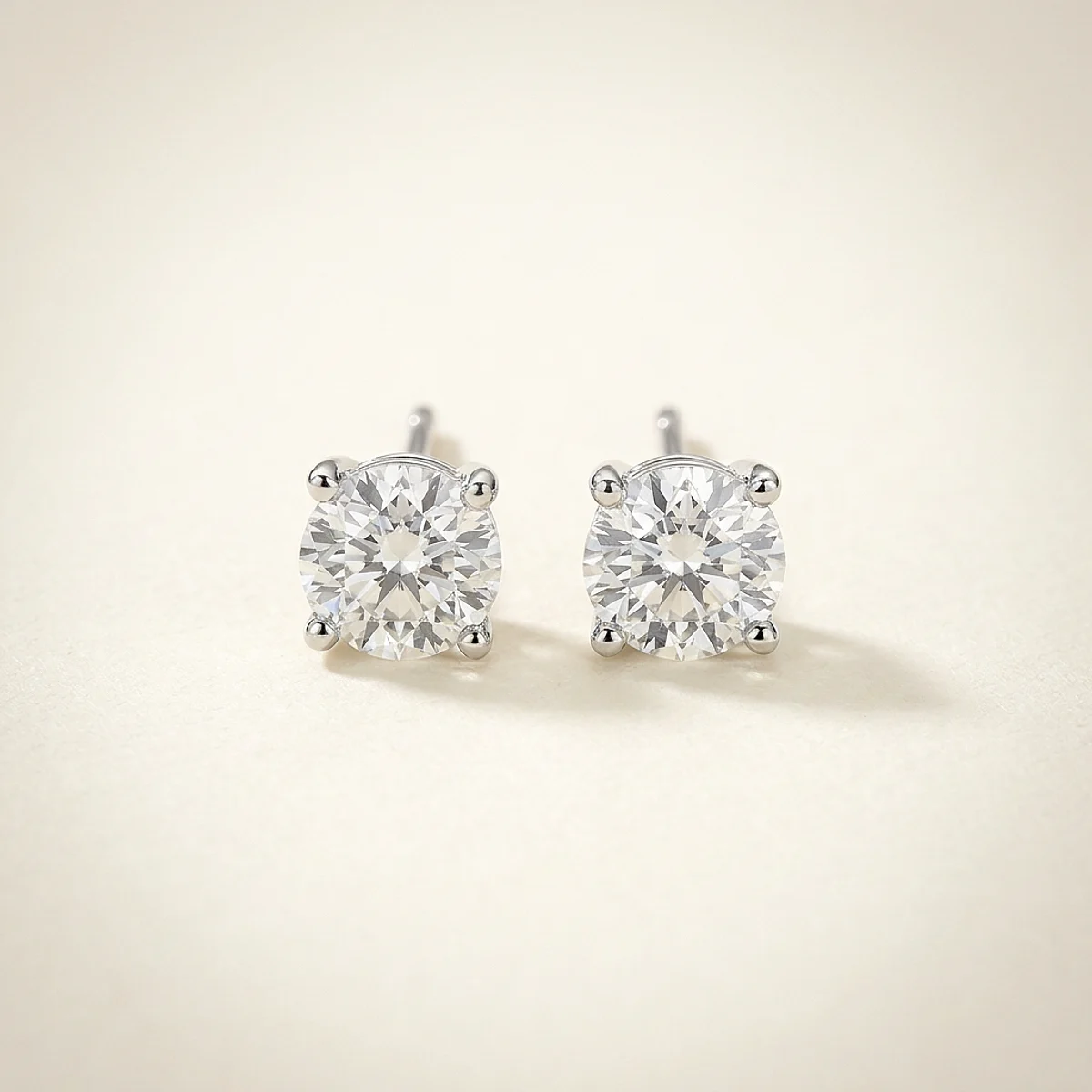A 1.5ct colorless round diamond on platinum earrings, custom-designed by Eterneva to honor the remarkable Arvis.