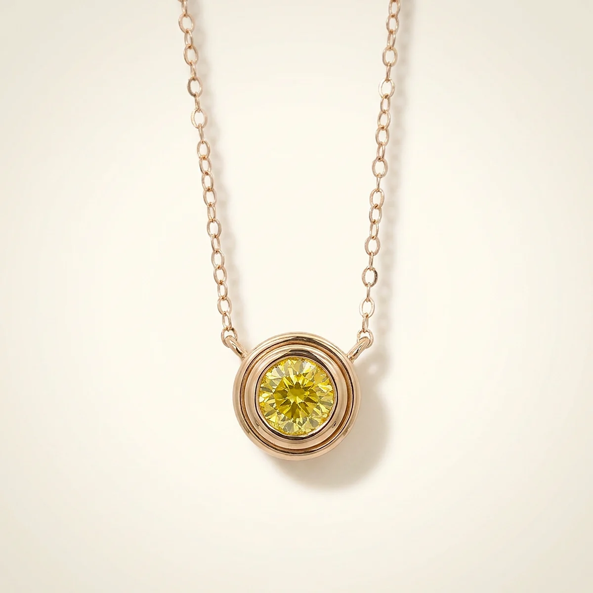A 1ct yellow round diamond on a yellow gold necklace, custom-designed by Eterneva to honor the remarkable Ponte.