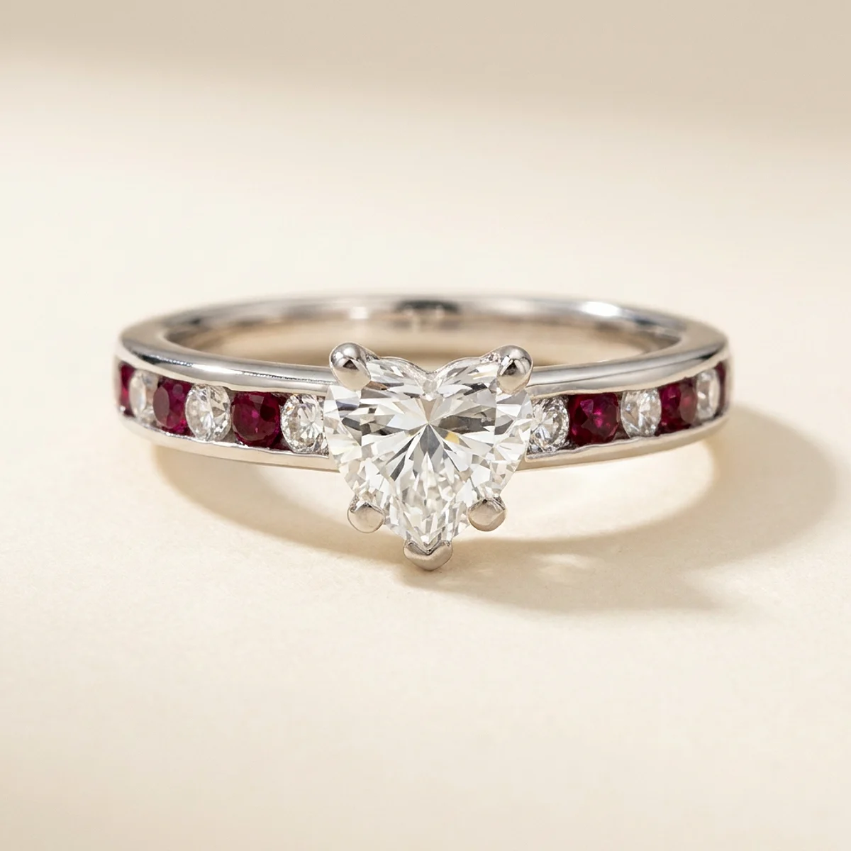 A .75ct colorless heart diamond on a platinum ring, custom-designed by Eterneva to honor the remarkable Noella.