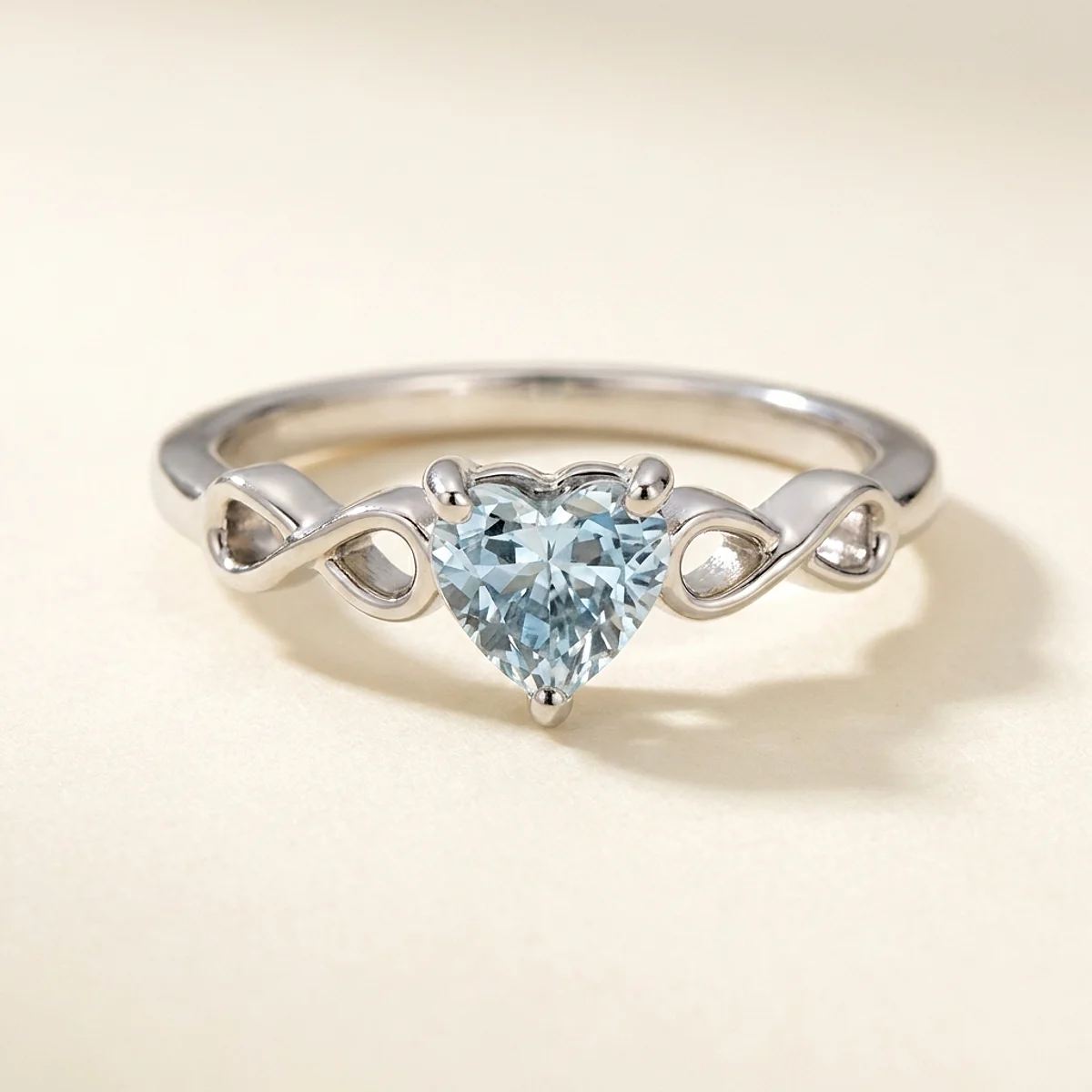 A .5ct blue heart diamond on a platinum ring, custom-designed by Eterneva to honor the remarkable Blake.