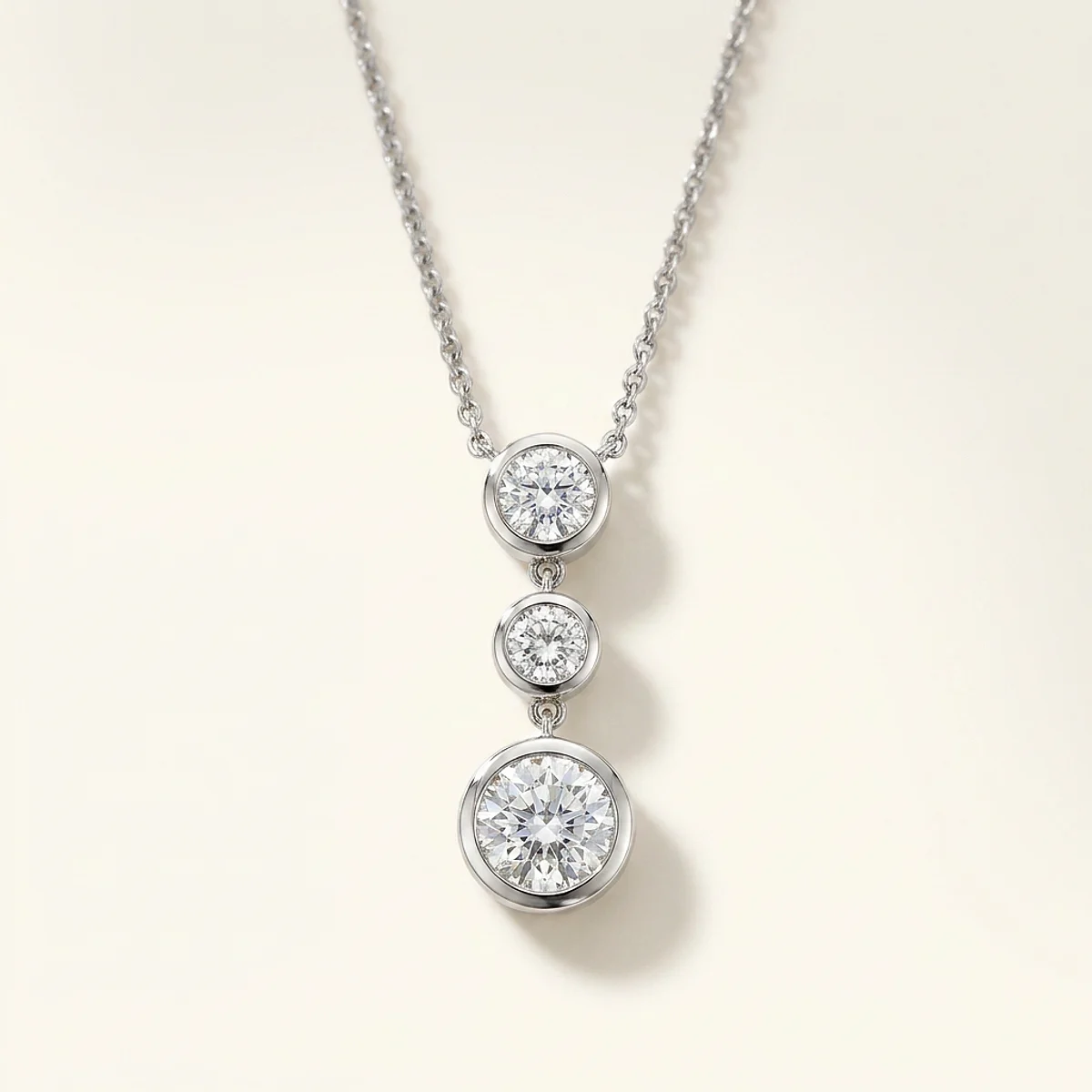 A 5ct colorless round diamond on a platinum necklace, custom-designed by Eterneva to honor the remarkable Brandon.