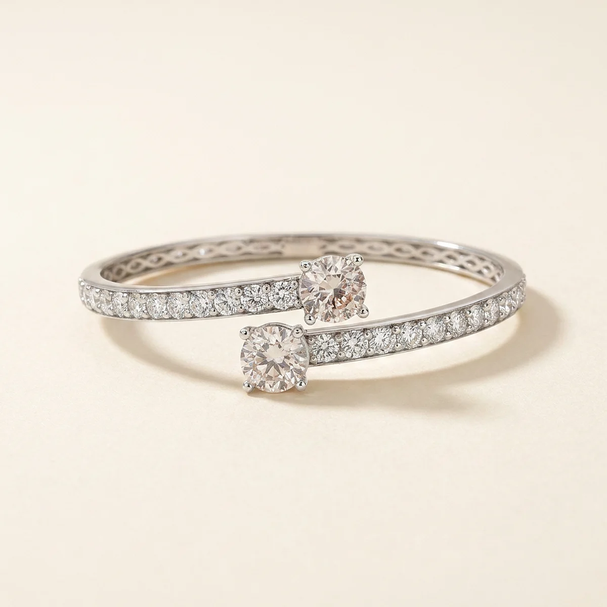A 5ct colorless round diamond on a white gold bracelet, custom-designed by Eterneva to honor the remarkable Tammy.