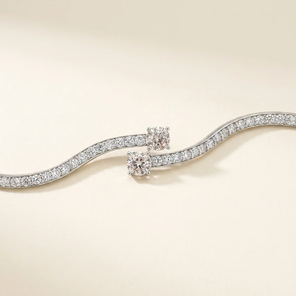 A 5ct colorless round diamond on a white gold bracelet, custom-designed by Eterneva to honor the remarkable Tammy.
