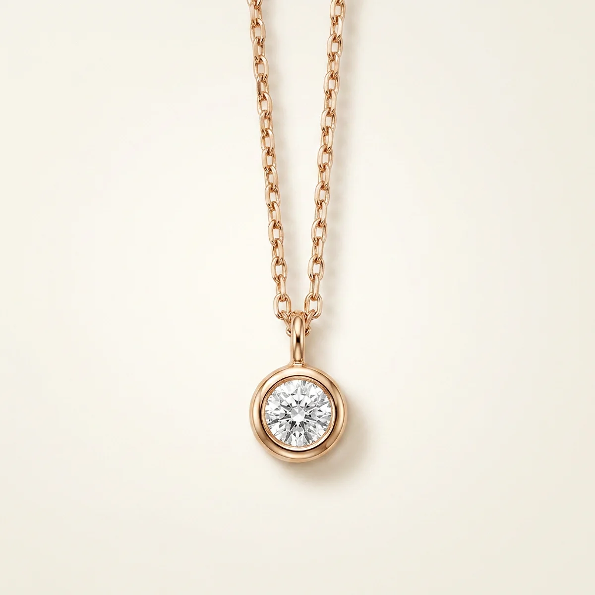 A .15ct colorless round diamond on a yellow gold necklace, custom-designed by Eterneva to honor the remarkable Susan.