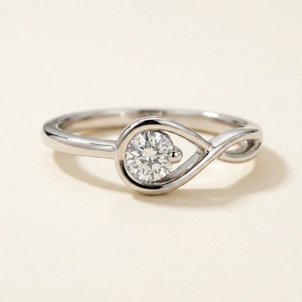 A .5ct colorless cushion diamond on a platinum ring, custom-designed by Eterneva to honor the remarkable Musuko.