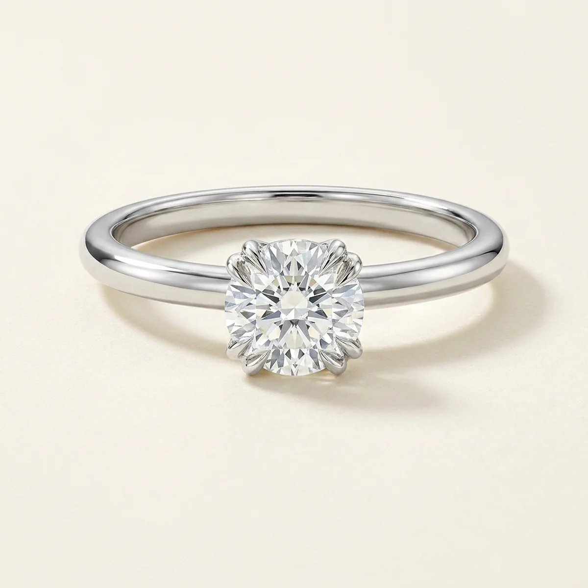 A .5ct colorless round diamond on a white gold ring, custom-designed by Eterneva to honor the remarkable Matt.