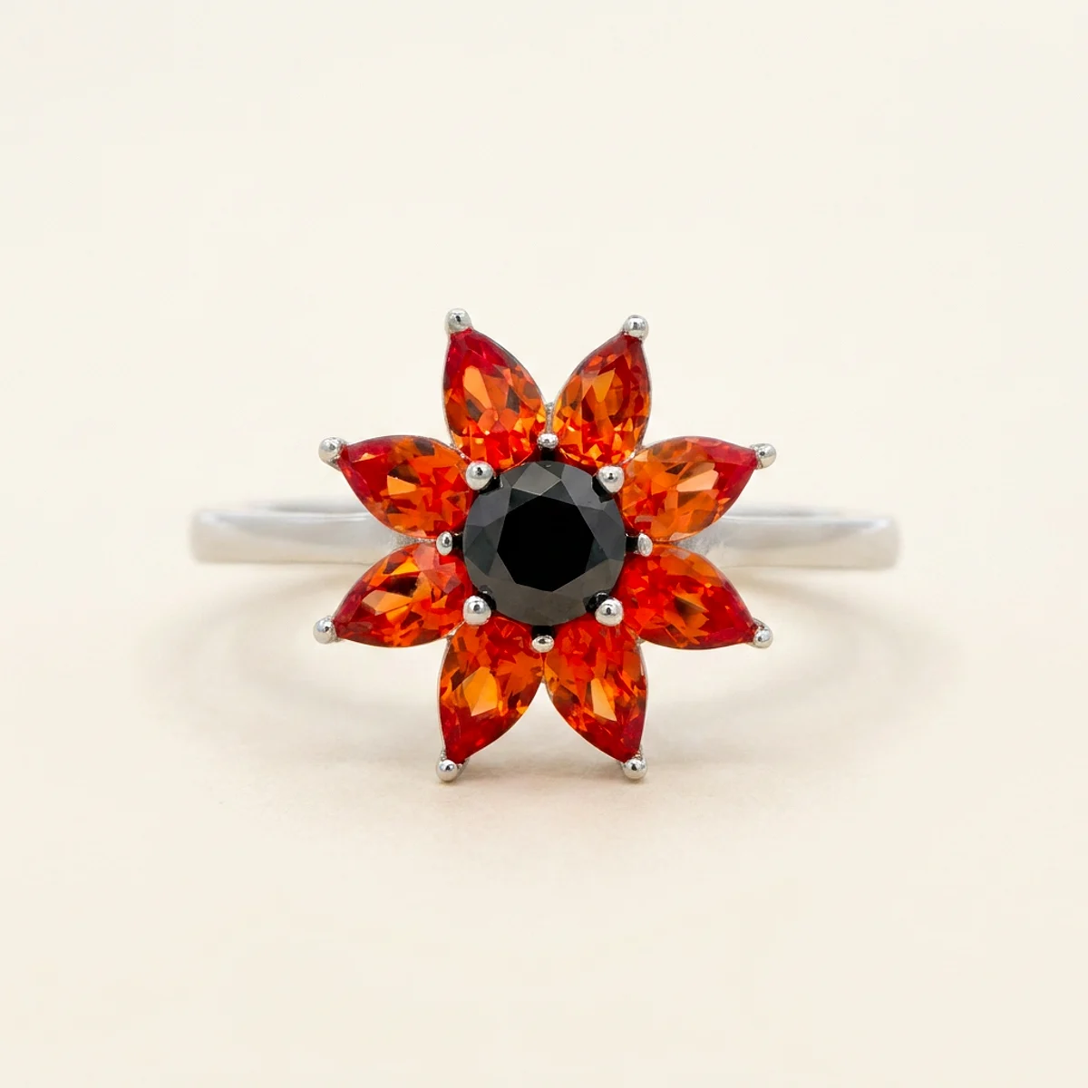 A .25ct black round diamond on a white gold ring, custom-designed by Eterneva to honor the remarkable Jack.