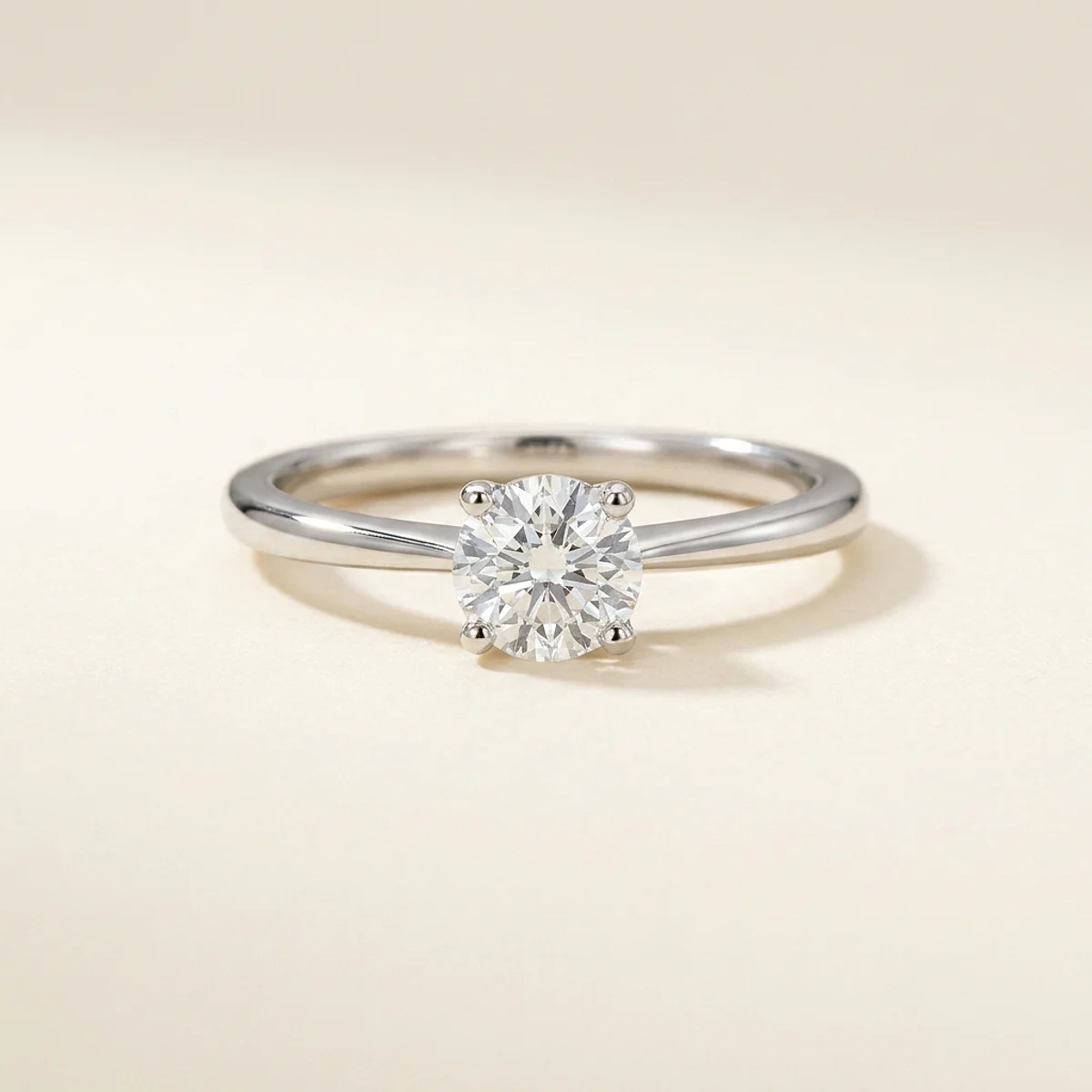 A .5ct colorless round diamond on a white gold ring, custom-designed by Eterneva to honor the remarkable "Peter".