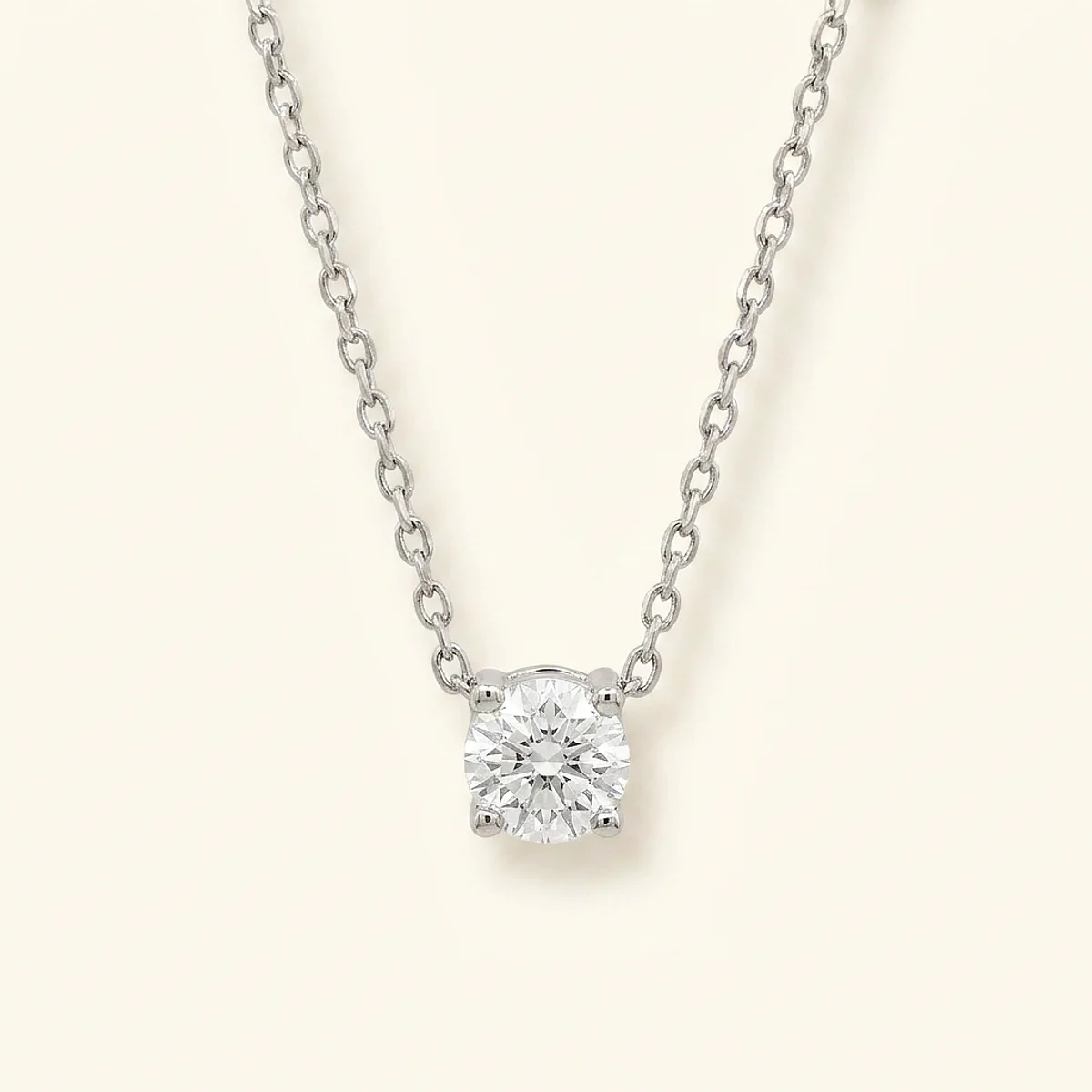 A .25ct colorless round diamond on a platinum necklace, custom-designed by Eterneva to honor the remarkable Bob.