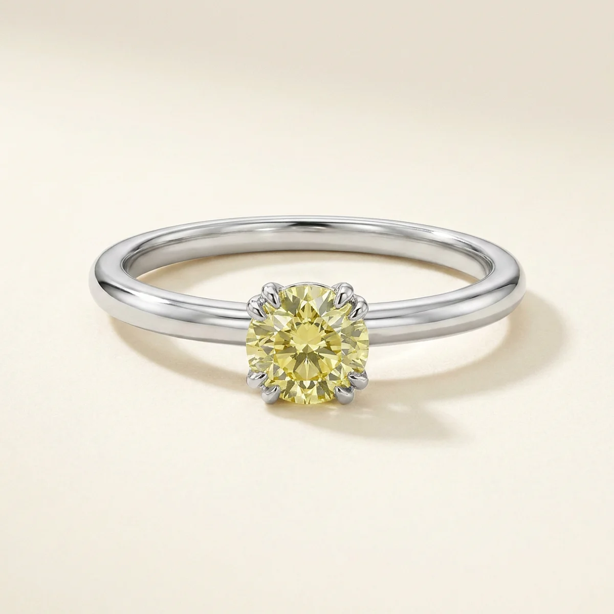 A .4ct green round diamond on a platinum ring, custom-designed by Eterneva to honor the remarkable Jack.