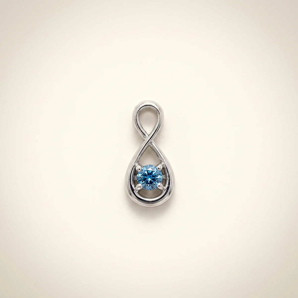 A .25ct blue round diamond on a white gold pendant, custom-designed by Eterneva to honor the remarkable JOHN.