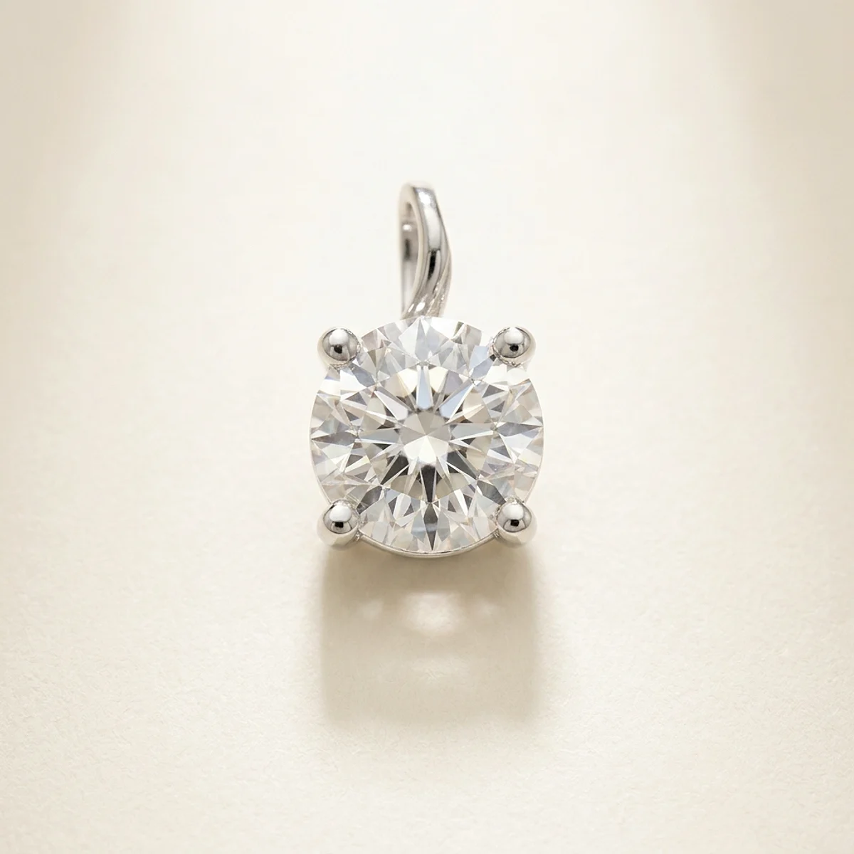 A 1ct colorless round diamond on a white gold pendant, custom-designed by Eterneva to honor the remarkable Michael.