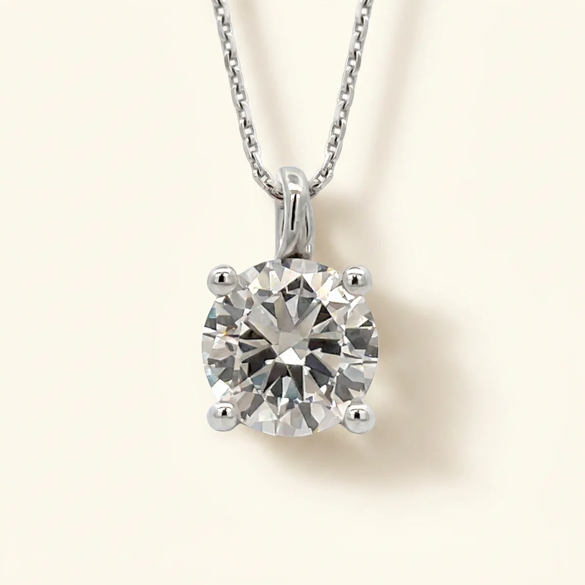 A 1ct colorless round diamond on a platinum pendant, custom-designed by Eterneva to honor the remarkable Michael.