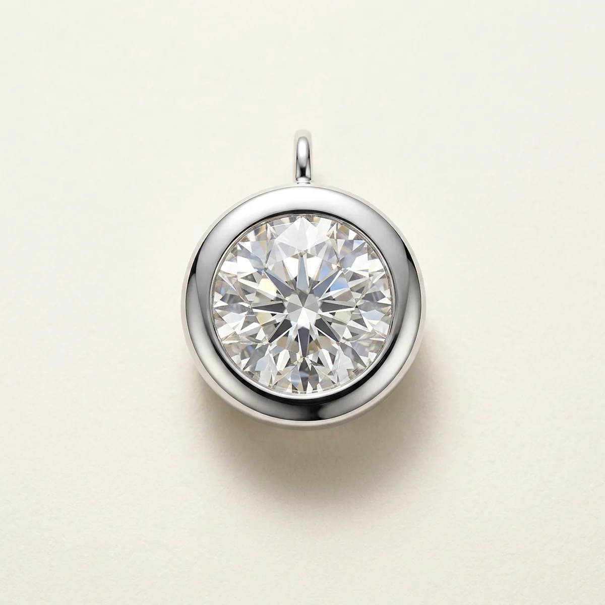 A 1.5ct colorless round diamond on a white gold other, custom-designed by Eterneva to honor the remarkable Rita.