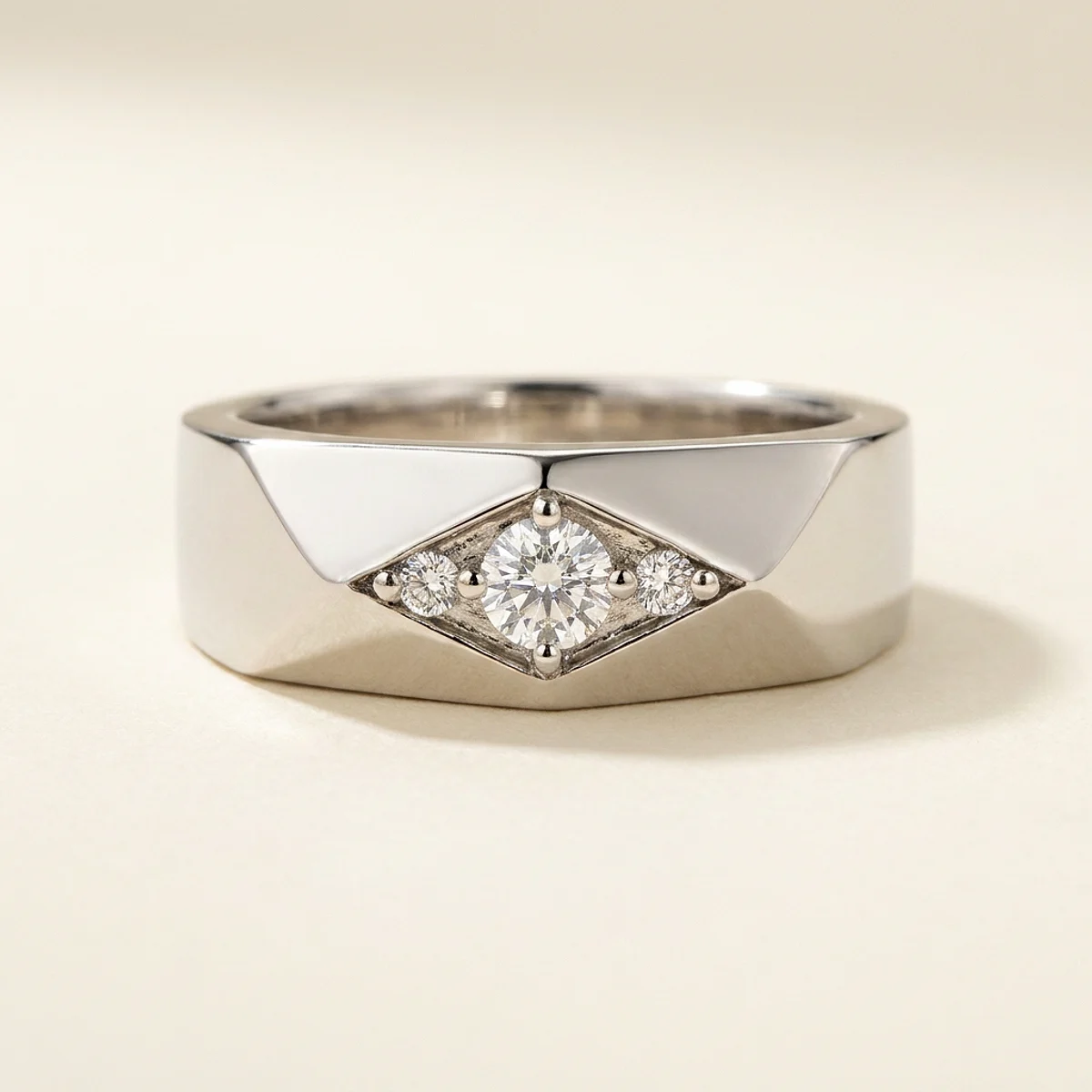 A .15ct colorless round diamond on a platinum ring, custom-designed by Eterneva to honor the remarkable Zhigen.