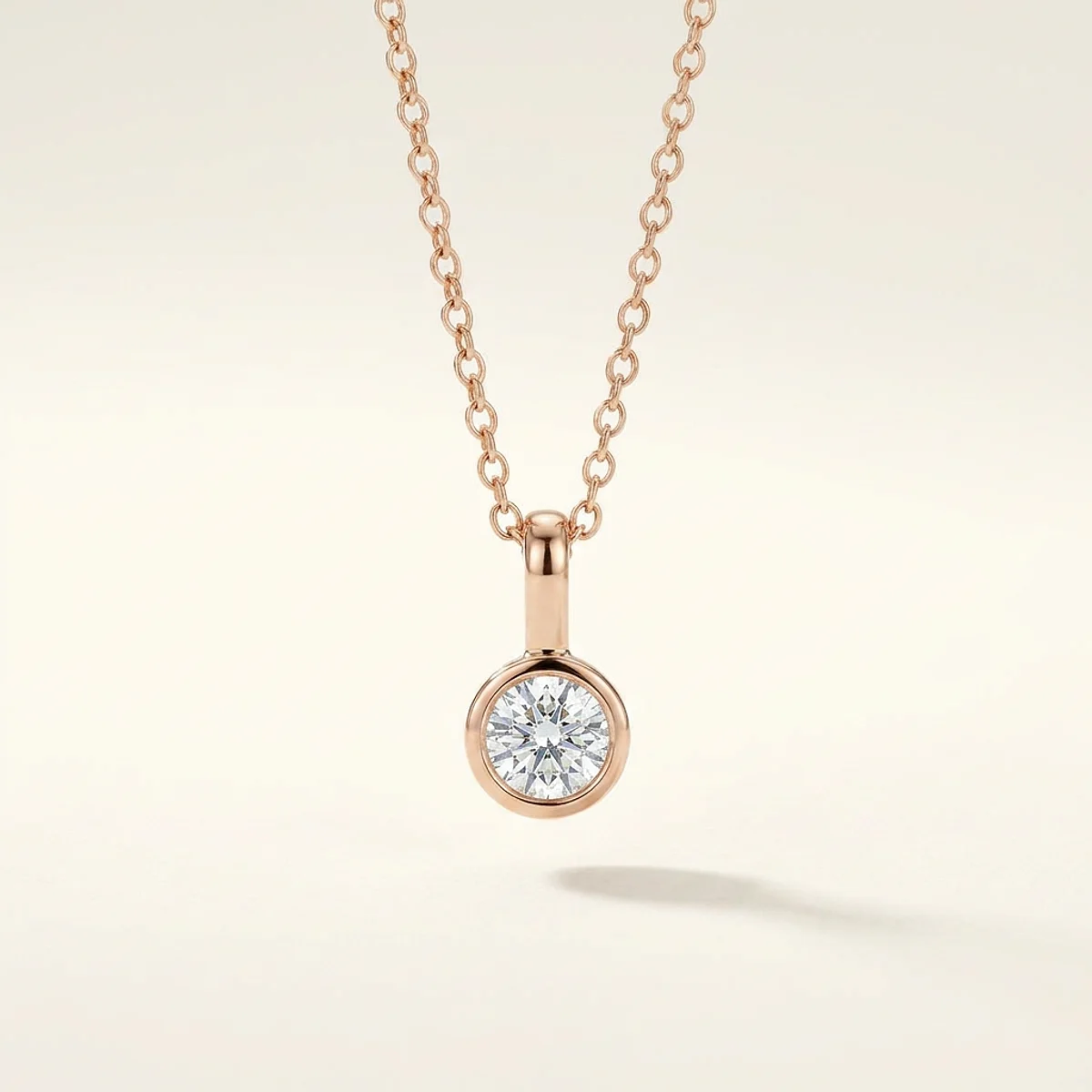 A .5ct colorless round diamond on a yellow gold pendant, custom-designed by Eterneva to honor the remarkable William.