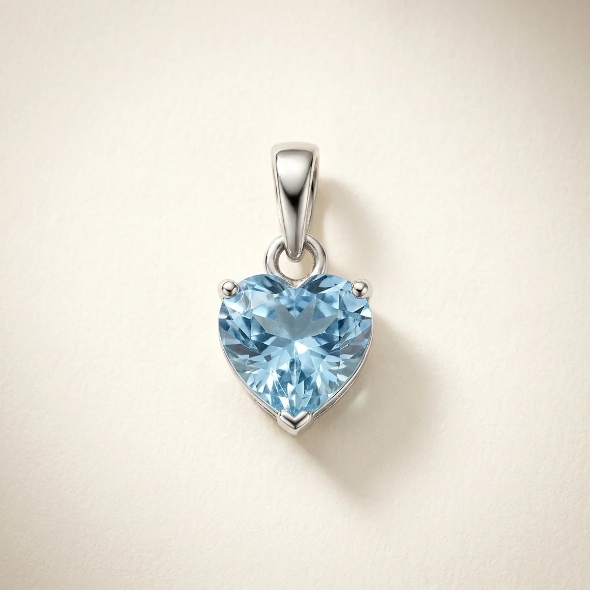 A .25ct blue heart diamond on a white gold other, custom-designed by Eterneva to honor the remarkable Claire.