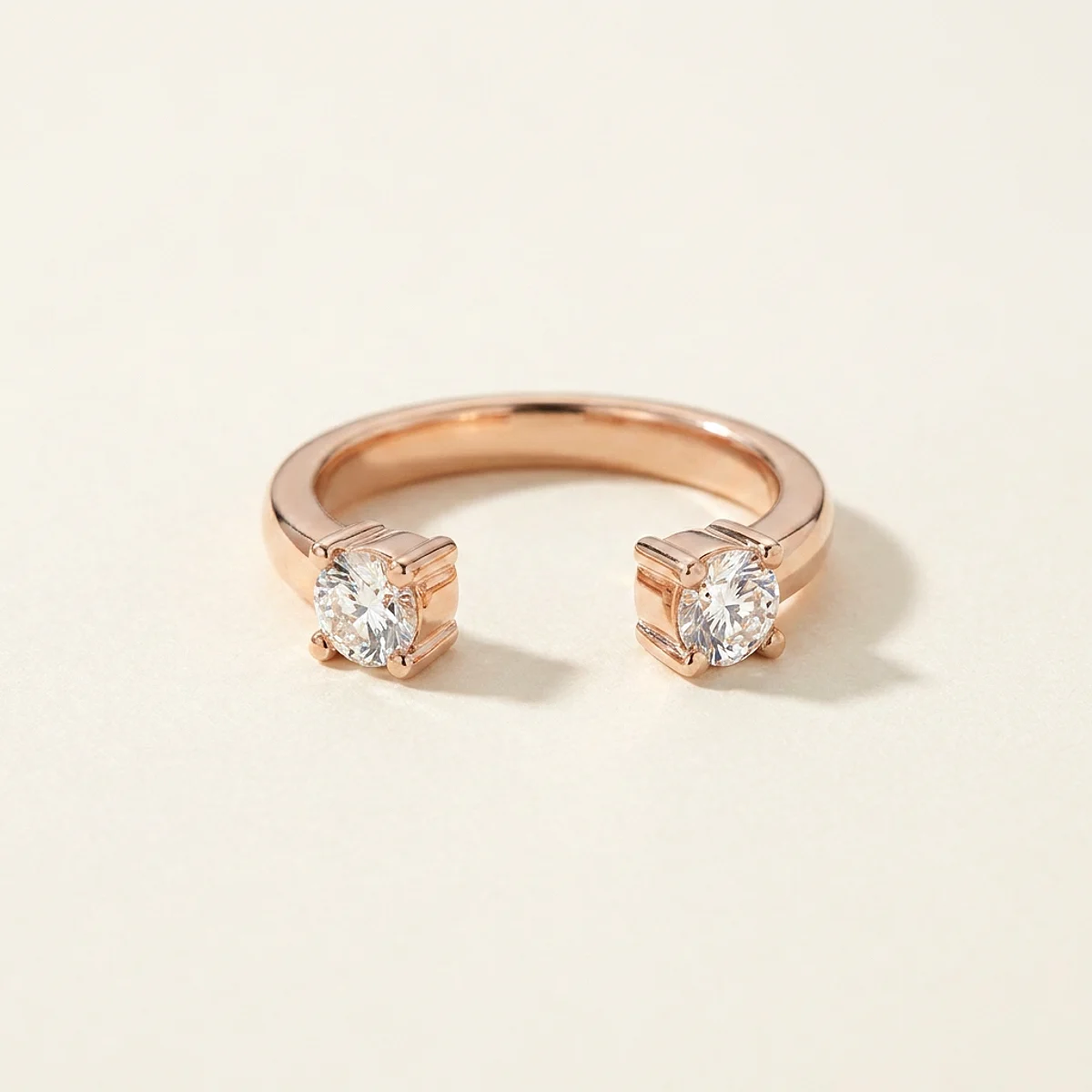 A .15ct colorless round diamond on a rose gold ring, custom-designed by Eterneva to honor the remarkable Jon.